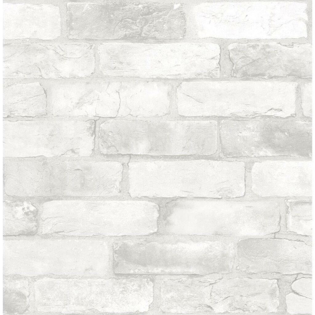 Textured All-White Brick Wallpaper for Timeless Interior Aesthetic