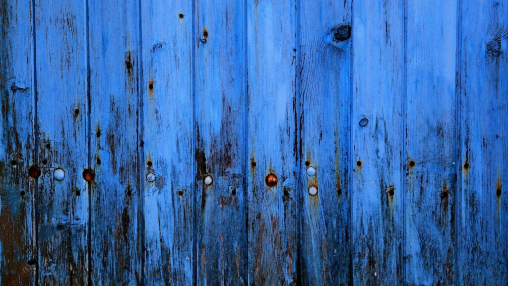 Rustic Blue Wooden Fence Wallpaper - Textured Artistic Background