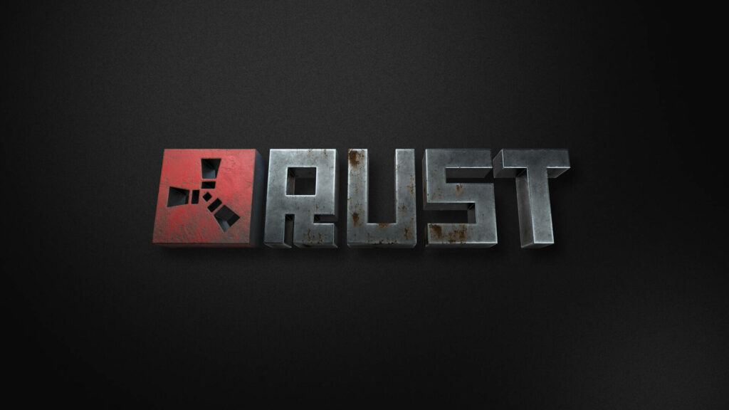 3D Rust Logo Embraces a Dynamic Environment - Captivating Rust Background Shot! Wallpaper