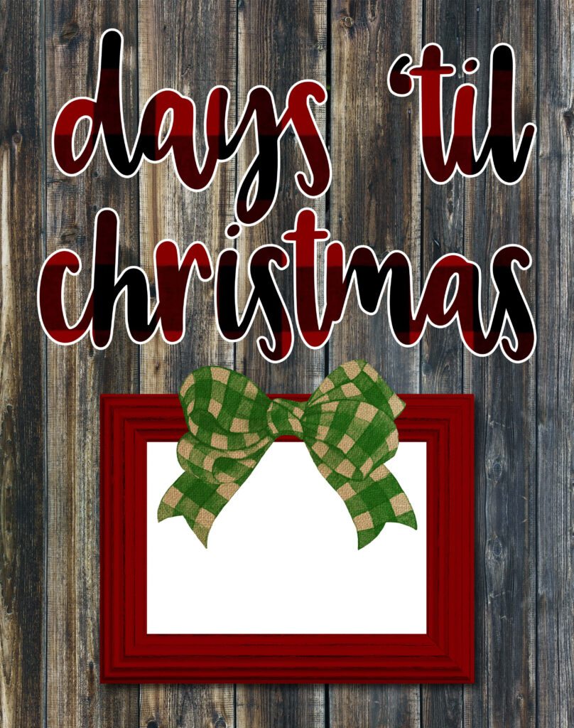 Rustic Christmas Countdown Wallpaper with Whimsical Design