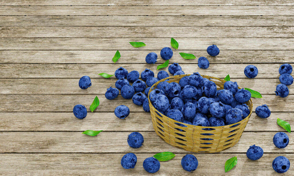 Rustic Blueberry Wallpaper: Fresh Fruit & Natural Texture Design