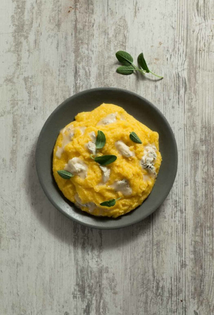 Rustic Creamy Polenta & Ravioli Wallpaper with Fresh Herbs