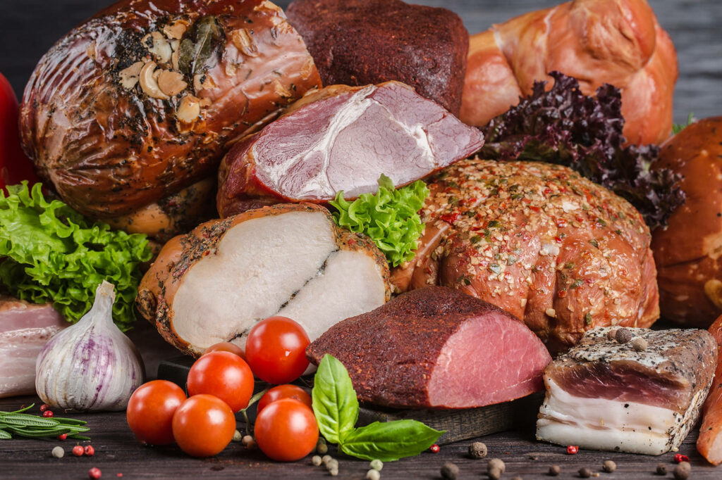 Rustic Cured Meats & Fresh Veggies: Culinary Art Wallpaper