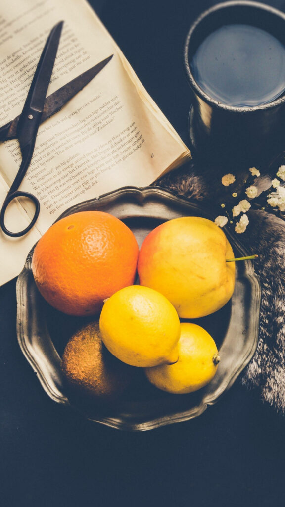 Rustic Fruit Bowl Wallpaper for Samsung Galaxy S6 Edge - Cozy Decor