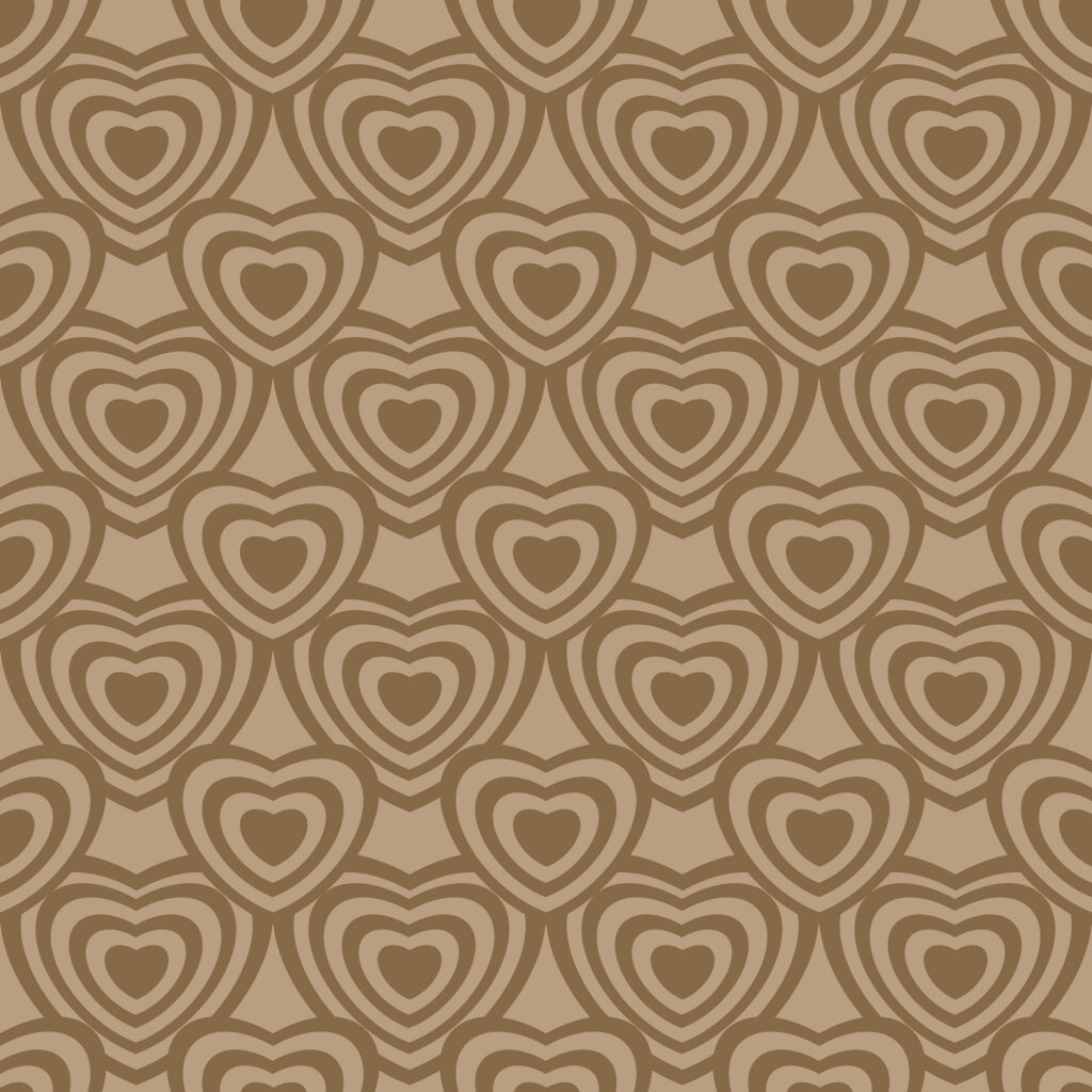 Warm Brown Heart-Shaped Wildflower Wallpaper Background Design