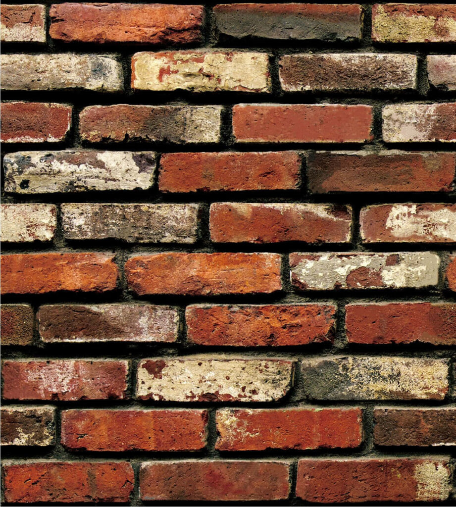 Rustic Industrial Dark Brick Wallpaper Background in Red & Beige Tones