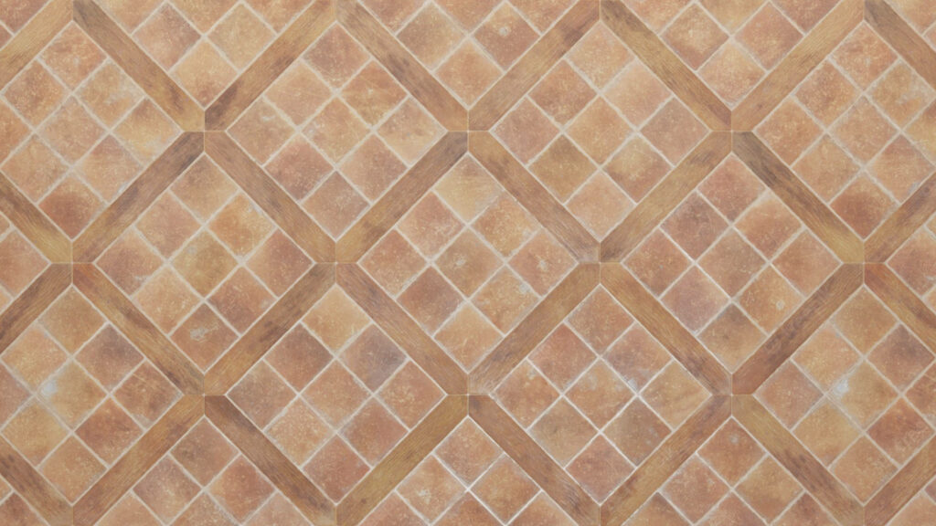 Rustic Mediterranean Wallpaper with Geometric Terracotta Tiles