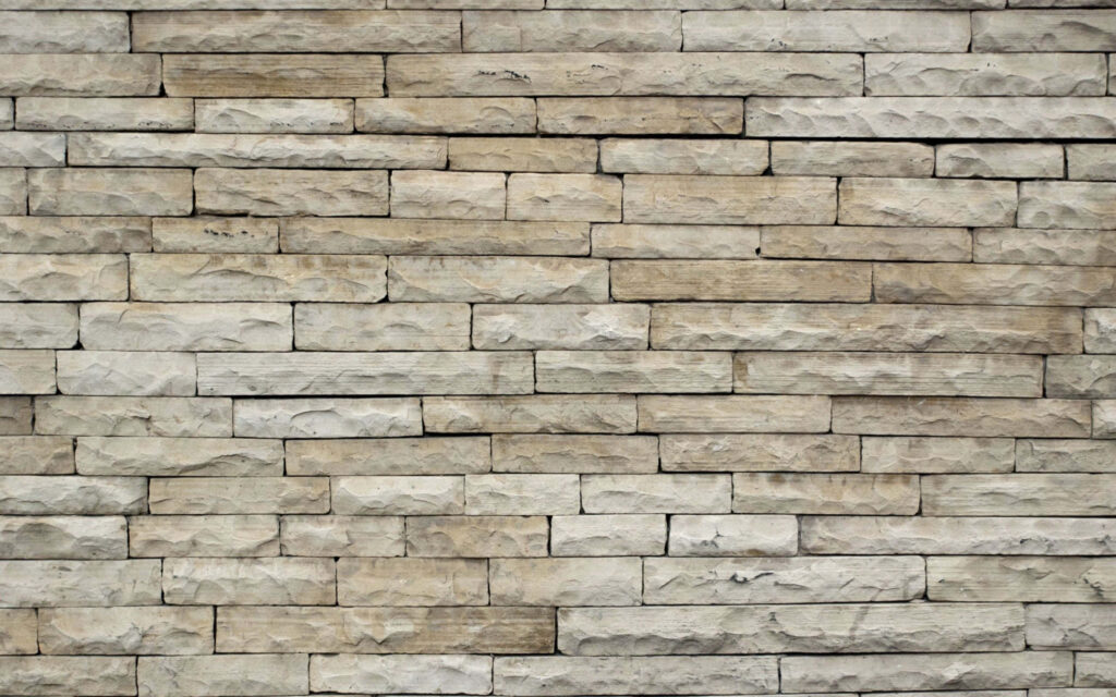 Rustic Stone Brick Texture Wallpaper - Beige & Light Gray Background