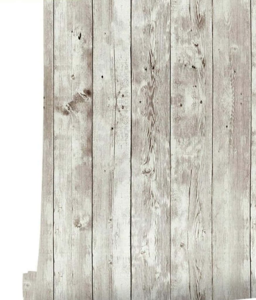 Rustic wood panel background with whitewashed grey vertical planks and natural grain texture Wallpaper