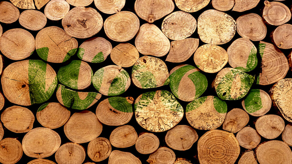 Rustic Wooden Logs Wallpaper - Earthy Natural Textures Background