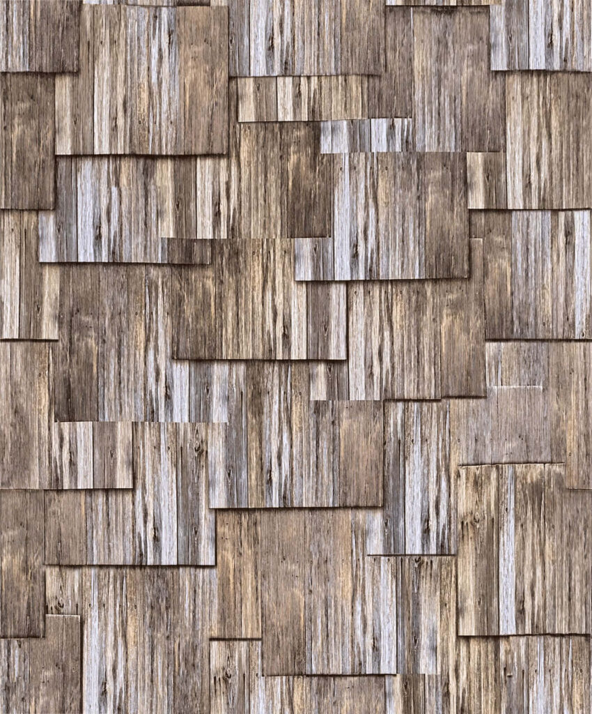 Cozy Rustic Wooden Shingle Wallpaper Background - Whitewashed Texture
