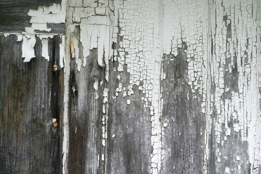 Rustic Wooden Surface Wallpaper: Peeling White Paint Texture