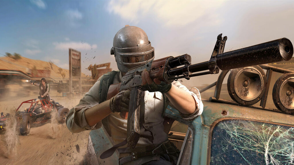 Unleashing Chaos: The Intensity of a Pubg Mercenary - Full Immersion in Battle Royale's Action-Packed Arsenal Wallpaper