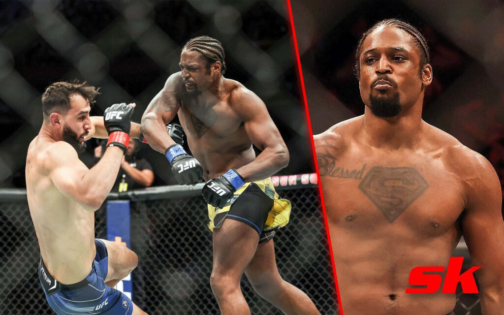Ryan Spann UFC wallpaper showing intense fight action versus Dominick Reyes in octagon