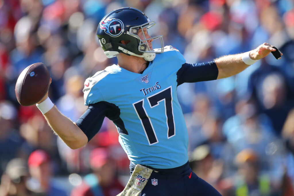 Ryan Tannehill in Action: Dynamic Tennessee Titans NFL Wallpaper