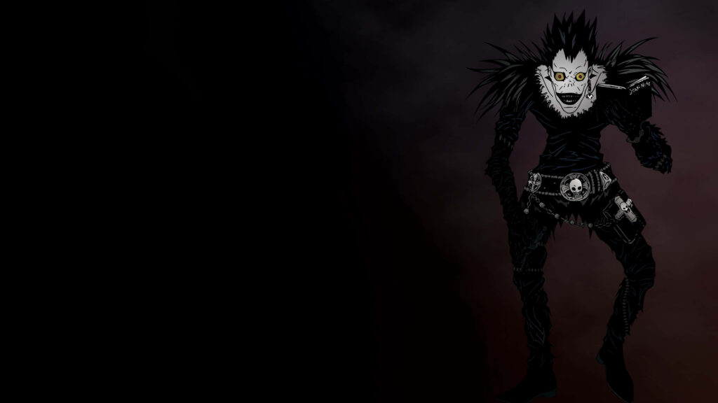 4K Ryuk Wallpaper: Haunting Death Note Scene with Dark Background
