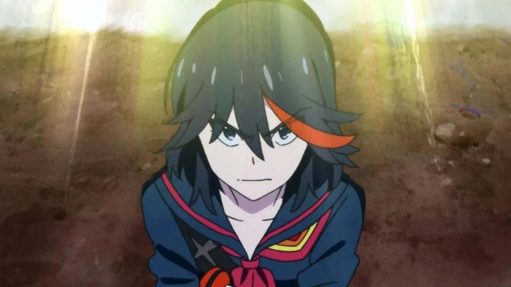Ryuko Matoi Kill la Kill fierce anime wallpaper with dramatic lighting and intense expression