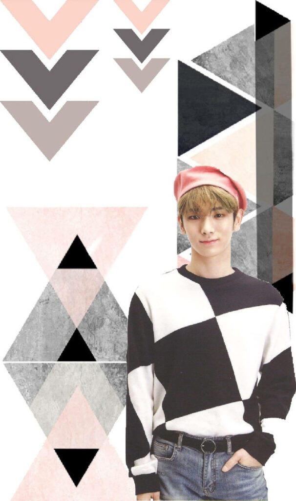 Stylish Geometric Aesthetic Wallpaper with SHINee's Key in Pastels