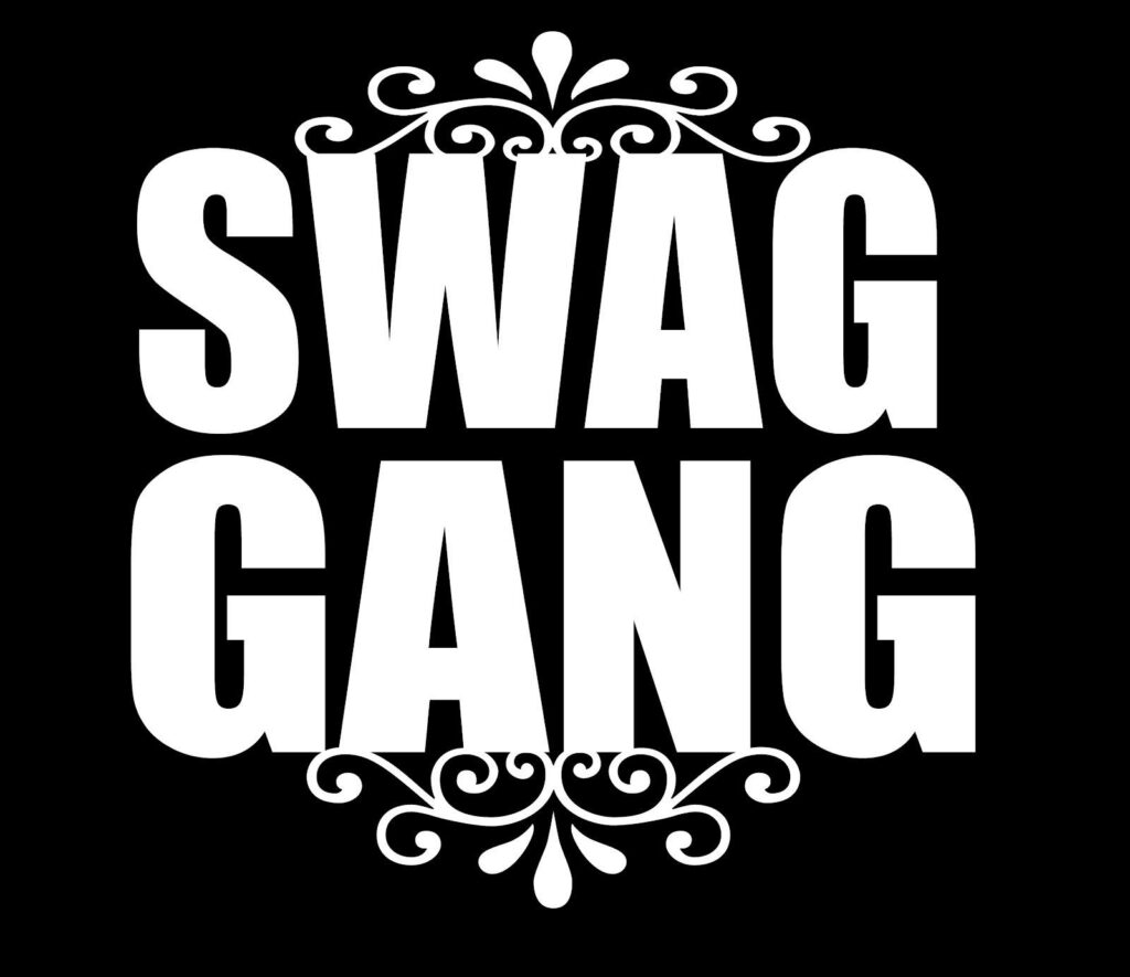 SWAG GANG Wallpaper: Bold Black Background with Stylish White Text