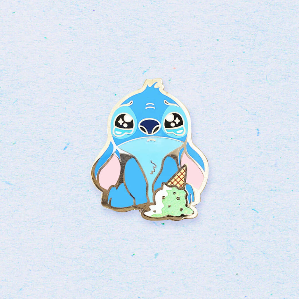 Sad Blue Character Wallpaper with Melting Ice Cream Cone