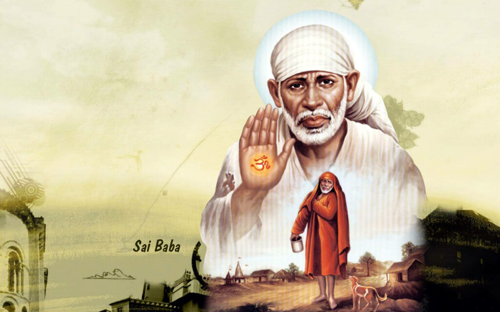 A Divine Vision: Sai Baba in 4K Creative Fanart Wallpaper