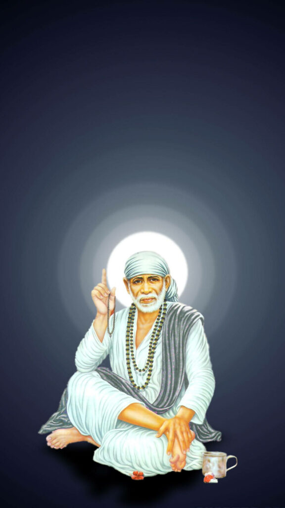 Sai Baba: The Divine Aura in HD Wallpaper
