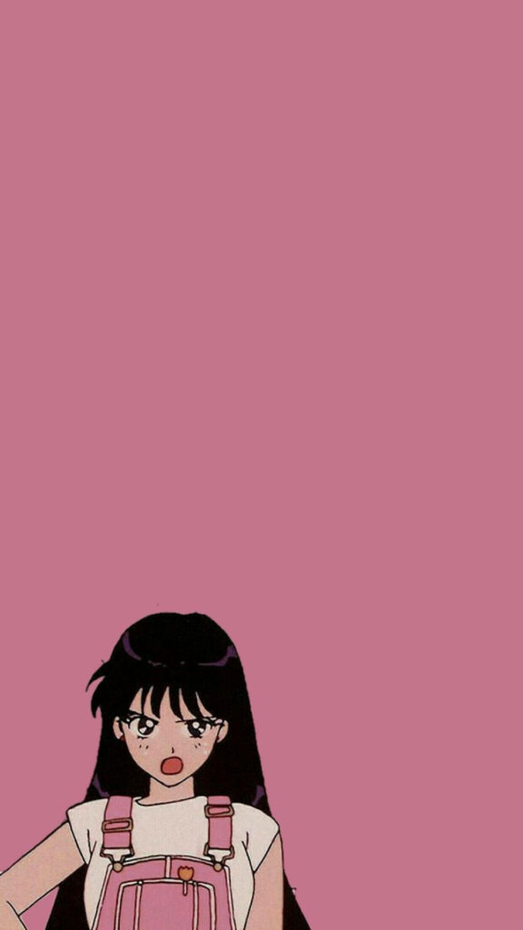 Sailor Mars Aesthetic Wallpaper: Minimalist Pink Background