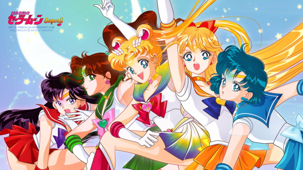 Magnificent Manga Masterpiece: A Vibrant Sailor Moon Tribute Unveiling the Inner Senshi's Anime Excellence Wallpaper