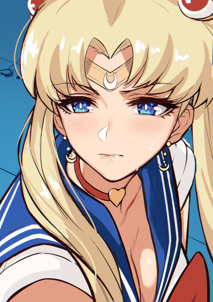Sailor Moon Emotional Wallpaper: Iconic Design & Troubled Expression