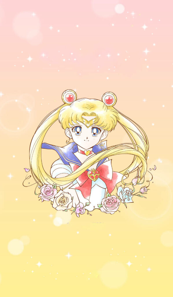 Sailor Moon iPhone Wallpaper: Dreamy Yellow-Pink Gradient Design