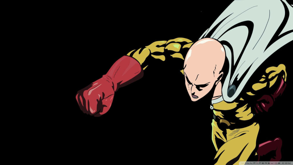 Saitama in Yellow Suit: One Punch Man Iconic Wallpaper Background