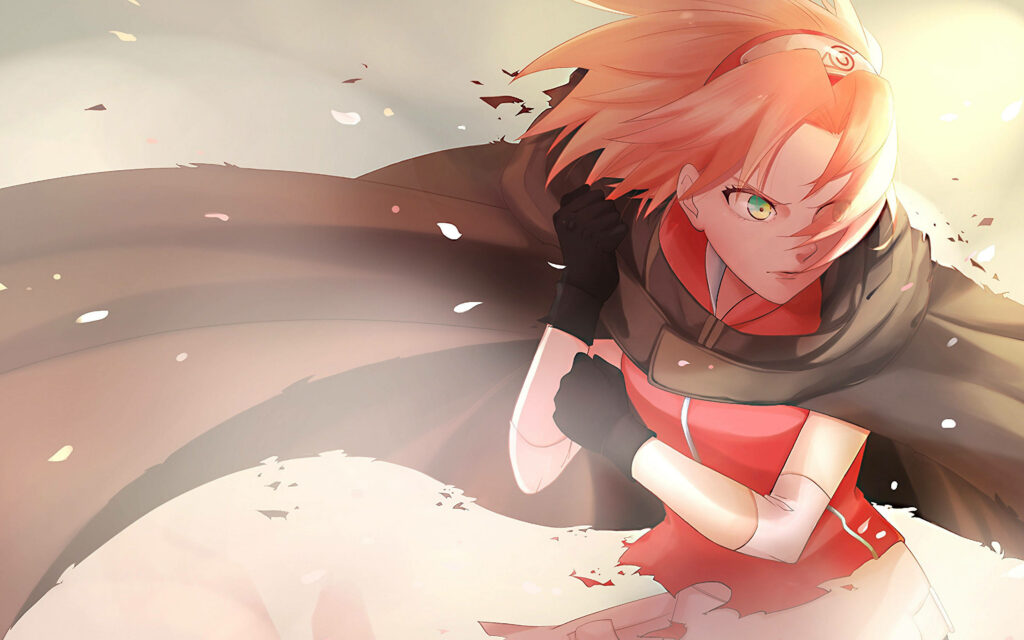 Sakura Haruno in Dynamic Scene - Naruto Wallpaper Background