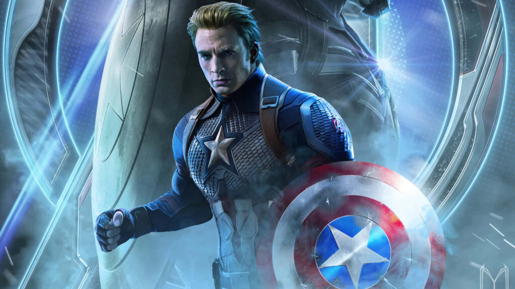 Captain America: The Patriotic Avenger Proudly Presents his Iconic Shield Wallpaper