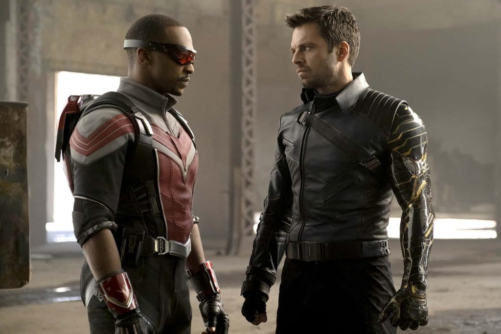 Sam Wilson Falcon and Bucky Barnes Winter Soldier tactical gear industrial wallpaper background