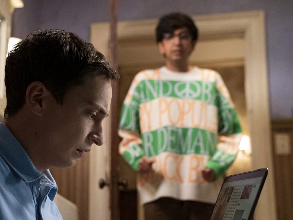 Sam and Zahid from Atypical share a quiet moment showcasing their unique friendship wallpaper background