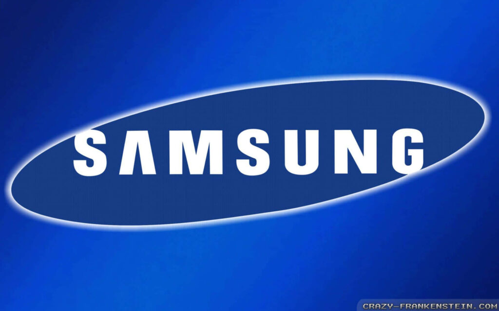 Samsung Logo Wallpaper: Vibrant Blue Modern Design Background