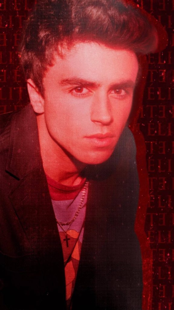 Samuel García Domínguez Elite wallpaper red lighting dark jacket cross necklace dramatic background