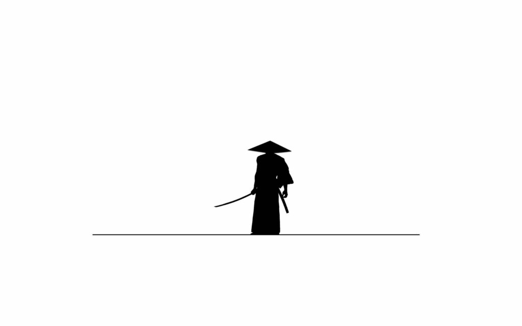 Silent Solitude: A Minimalist Samurai in the Loneliness of Creativity Wallpaper