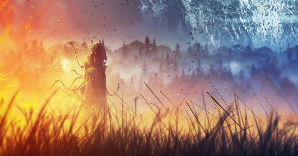 Epic Clash: A Masterful Samurai Showdown in Spectacular Digital Art Wallpaper