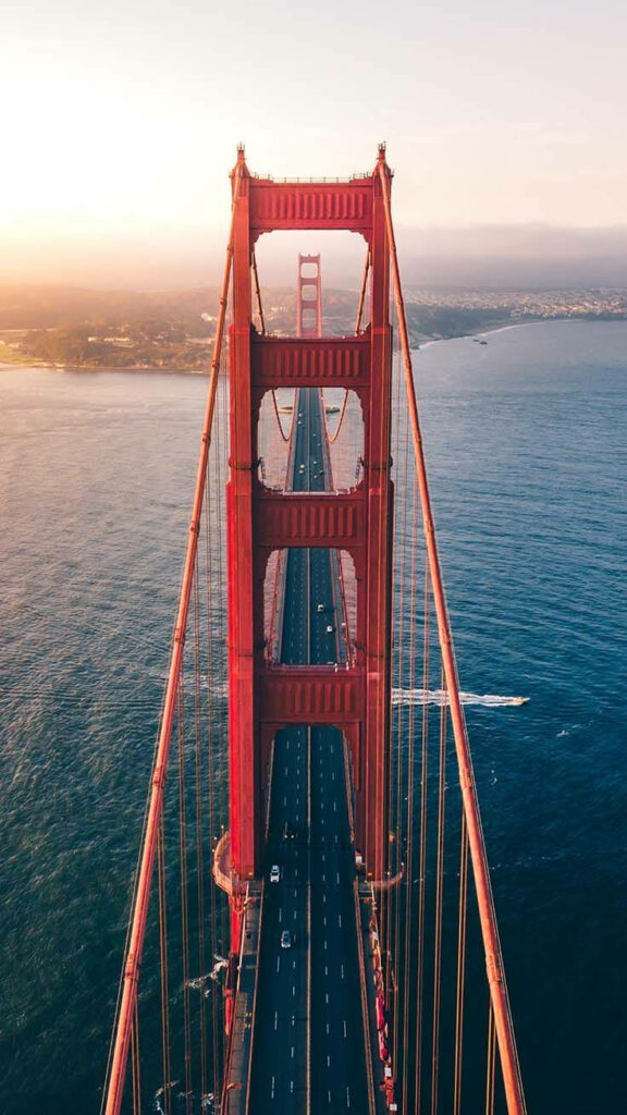 Scarlet Glory: San Francisco's Golden Gate Bridge Phone Wallpaper