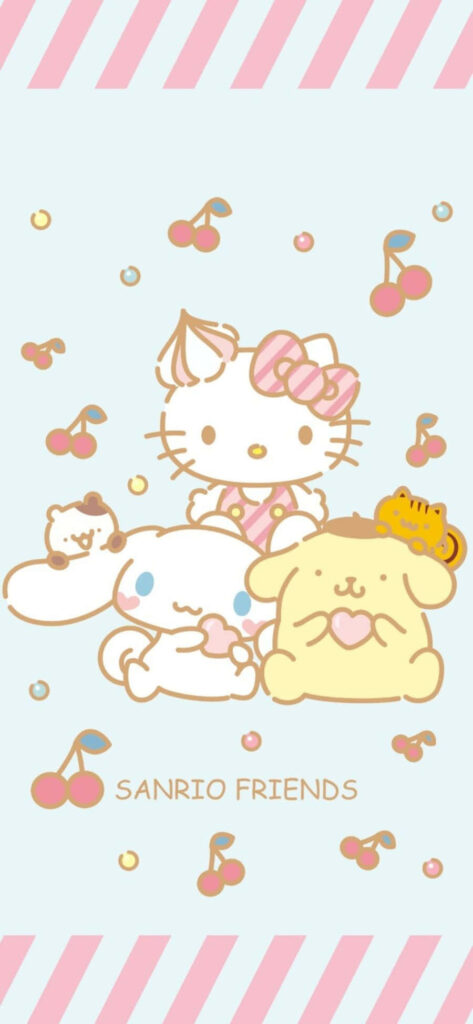 Adorable Sanrio Wallpaper: Hello Kitty & Friends in Cute Pastel Design