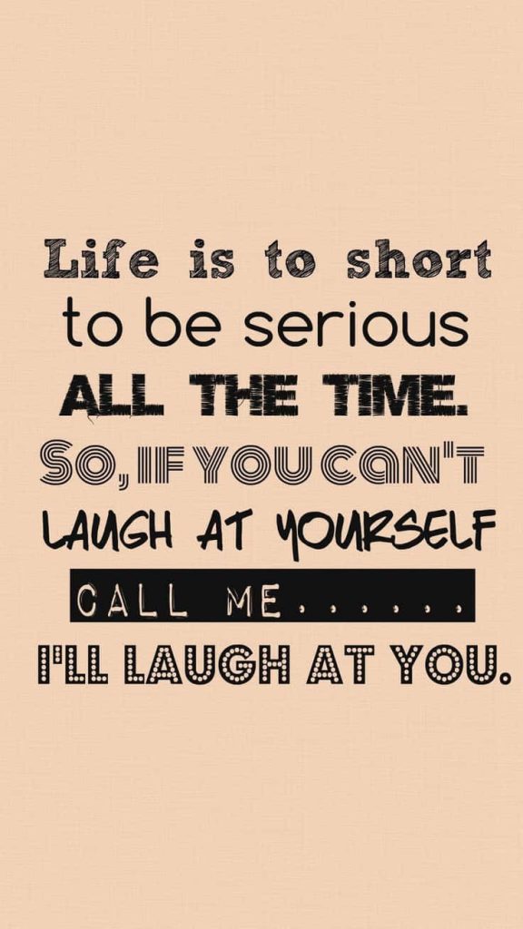 Sarcastic life quote wallpaper with bold mixed fonts on soft peach background for mobile screens