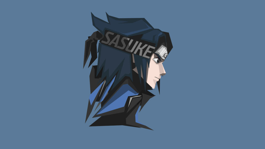 Power of the Uchiha: Sasuke 3D Sticker 4K Wallpaper
