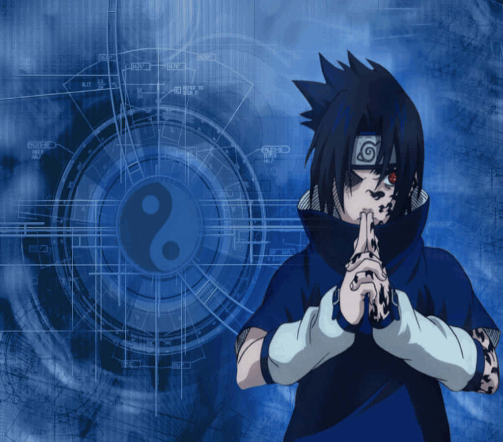 Sasuke's Cursed Fate: A Breathtaking Digital Art Immersed in Naruto Shippuden's Yin and Yang Universe Wallpaper