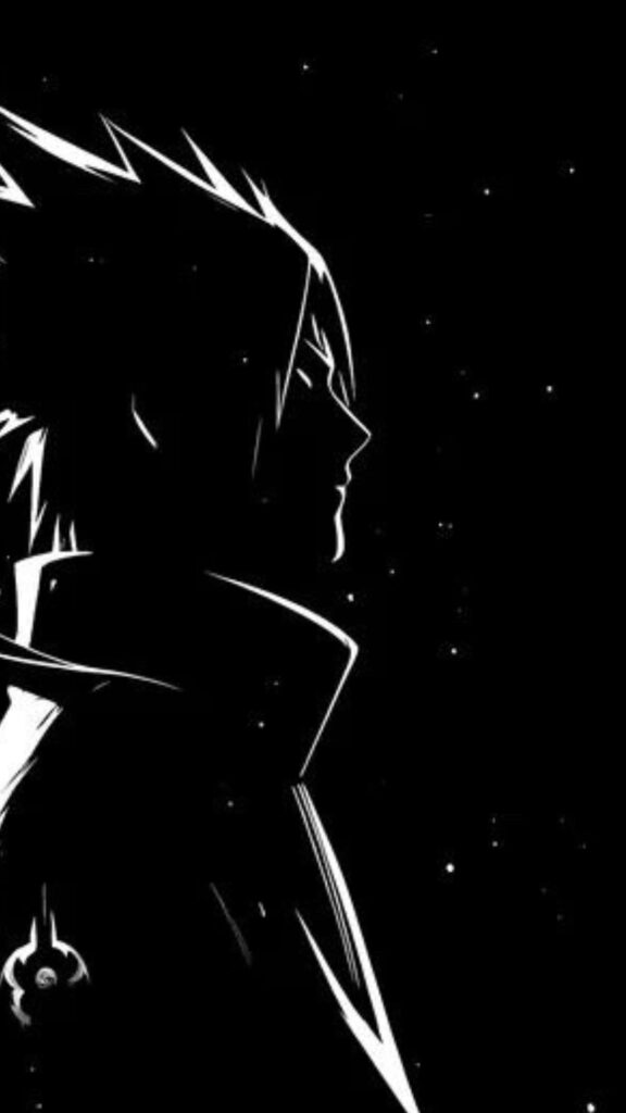 Sasuke Silhouette Wallpaper: Starry Night Background for Fans