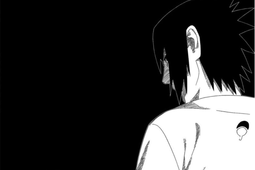 Minimalist Sasuke Uchiha Manga Art Wallpaper - Naruto