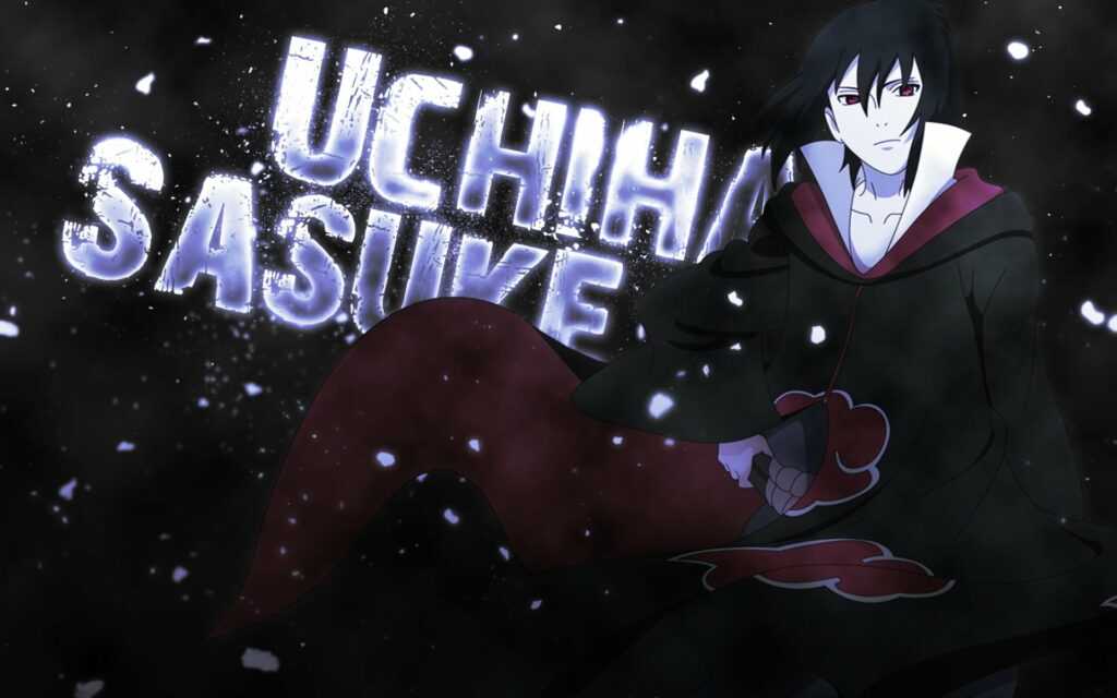 The Moonlit Guardian: Sasuke Uchiha's Crimson Gaze Illuminates the Night in Majestic Fan Art Wallpaper