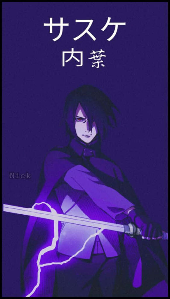 Vibrant Transformation: The Evolved Purple Sasuke Wallpaper