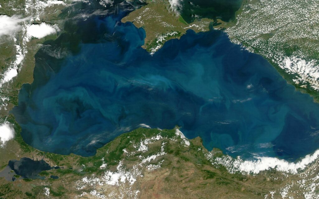 Stunning Satellite Wallpaper: Vibrant Earth, Land & Sea Contrast
