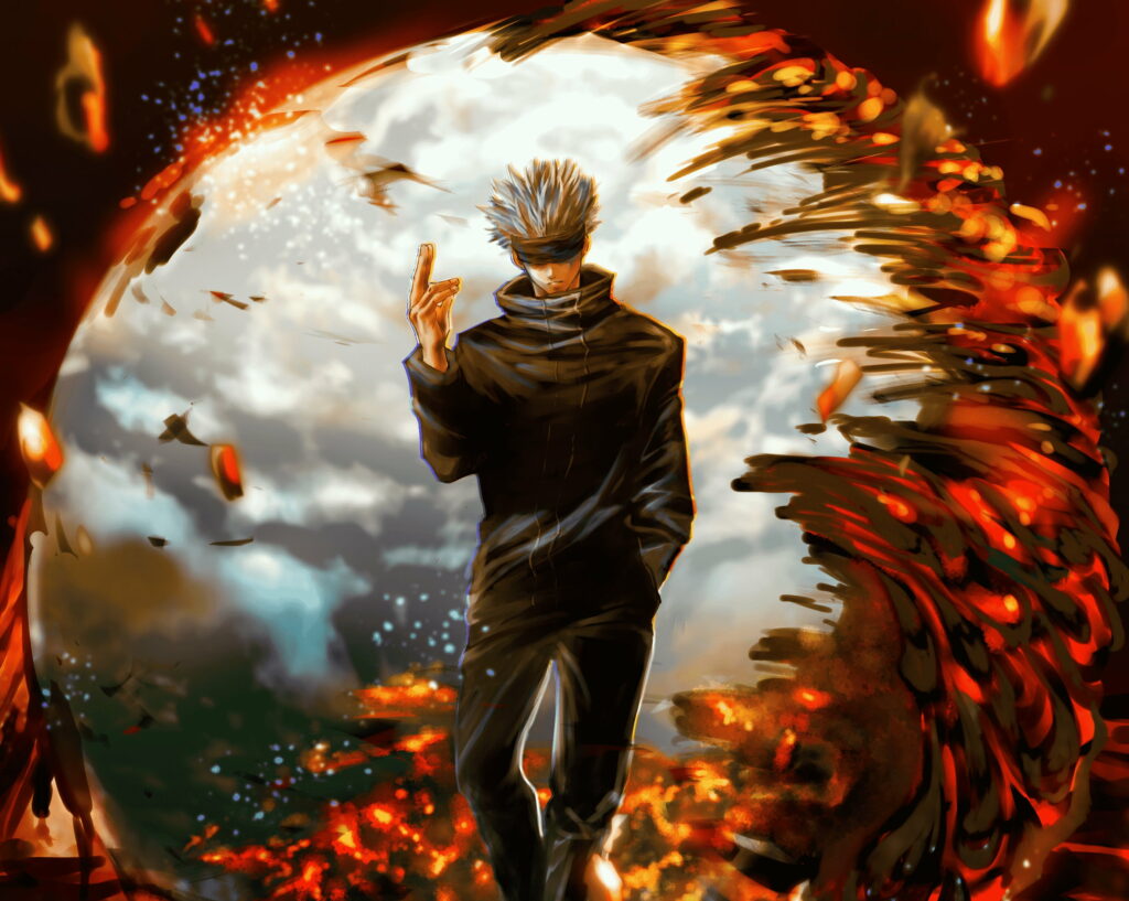 Epic 2K Anime Wallpaper Featuring Jujutsu Kaisen's Unstoppable Satoru Gojo
